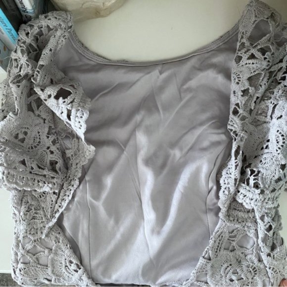 Maniju Lulus Savannah Days Short Sleeve Open Back Gown Maxi Dress Grey Gray New - Picture 14 of 16